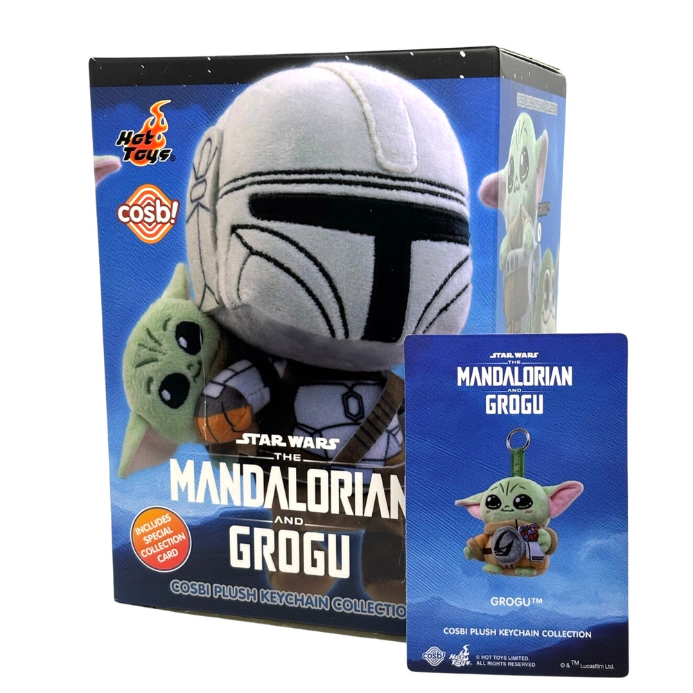 Disney x Cosbi x Star Wars Mandalorian & Grogu Plush Keychain/Charm, Snacks, New - Picture 3 of 6